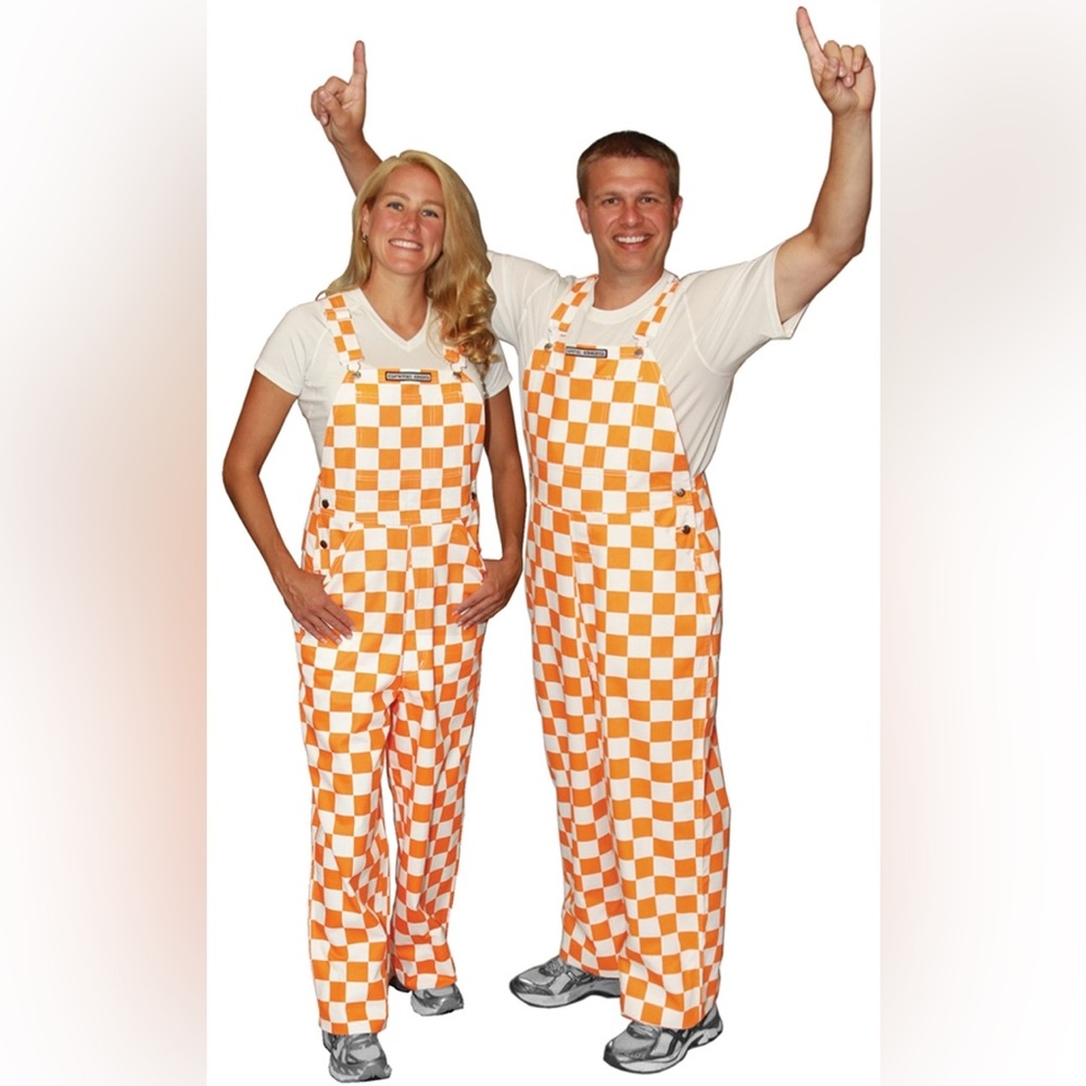 GameBibs Orange White Checker Overalls College Sports Tennessee Texas